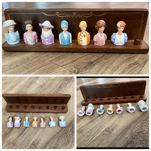 Avon Wall Decor Avon Lady Thimbles Set Of 7 Woman Thimble